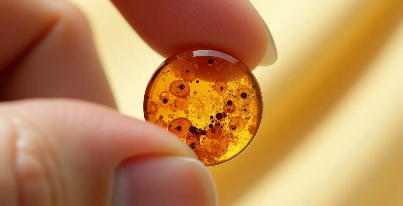 Detalle macro de pendiente statement ultraligero en resina con textura natural