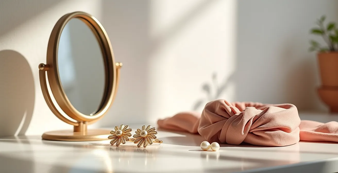 Comparación visual de clips laterales versus diadema en rostro alargado, mostrando el efecto equilibrador