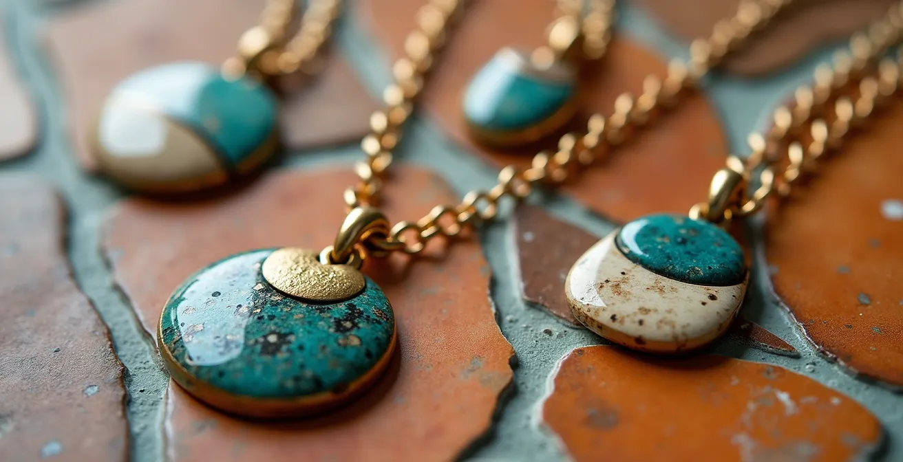 Cadena de oro con varios colgantes artesanales españoles intercambiables