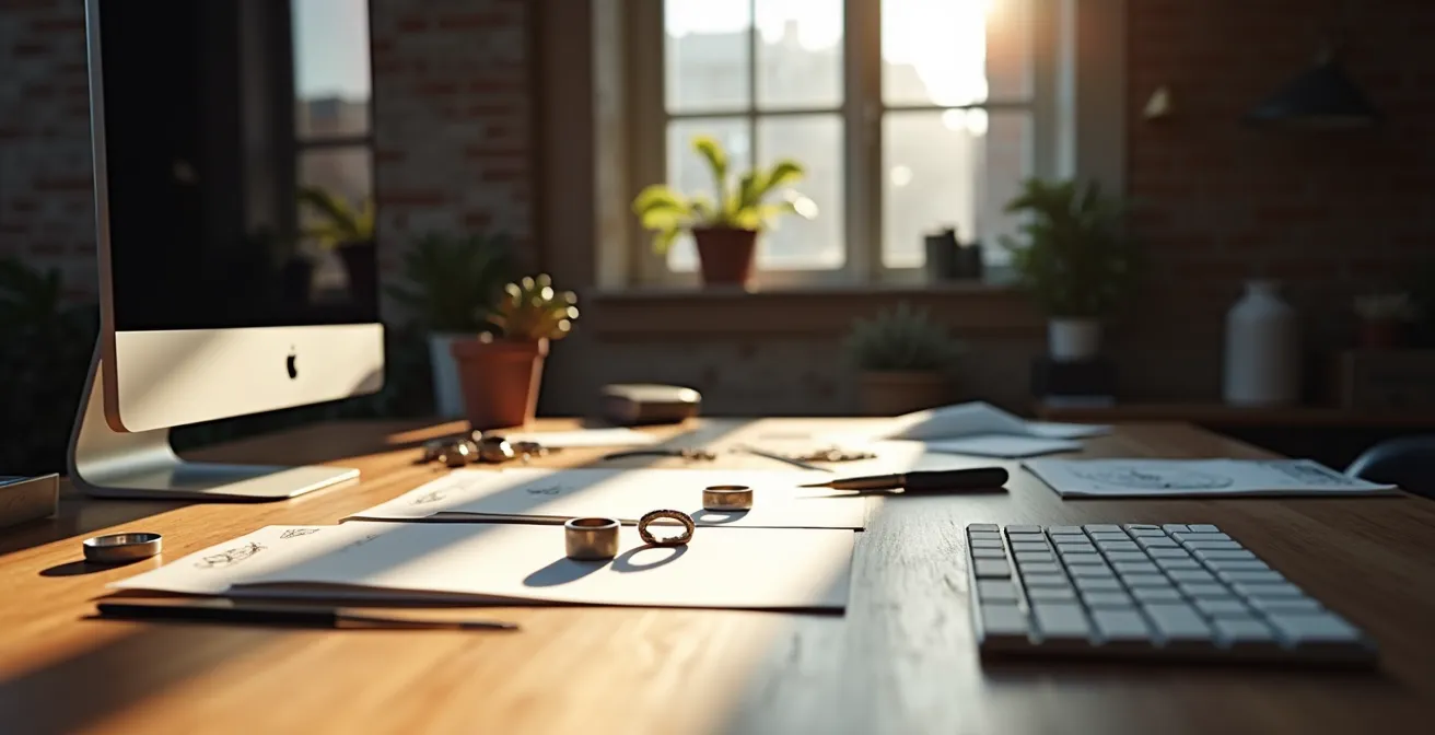 Visualización 3D de anillo personalizado en proceso de diseño digital